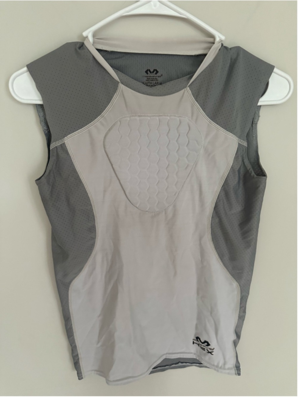 Boys McDavid Padded Compression Jersey Grey Size L